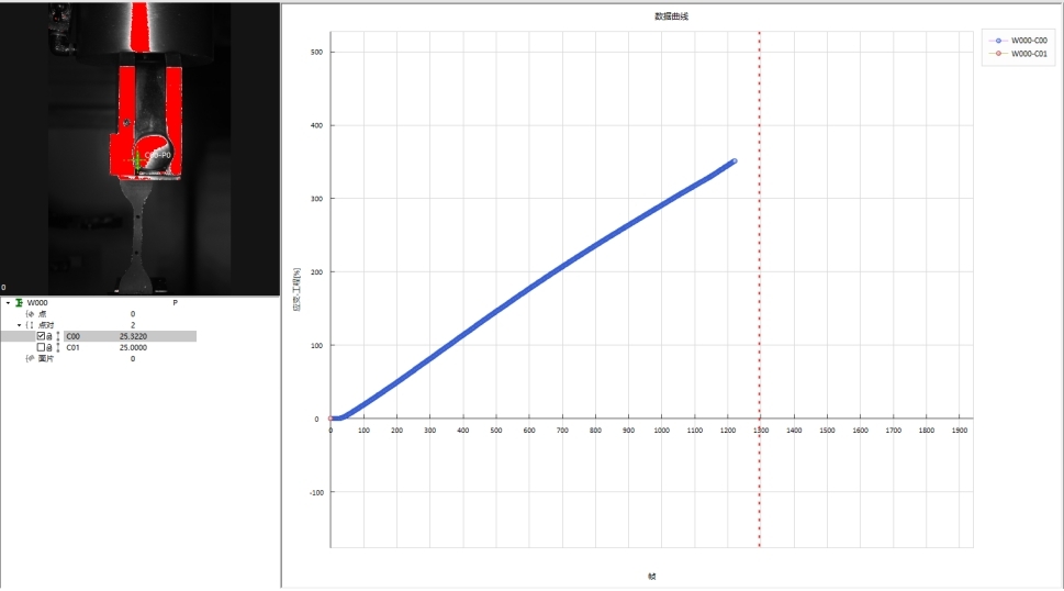 非接触式视频引伸计-橡胶材料拉伸应力应变曲线.jpg 非接触式视频引伸计-橡胶材料拉伸应力应变曲线.jpg