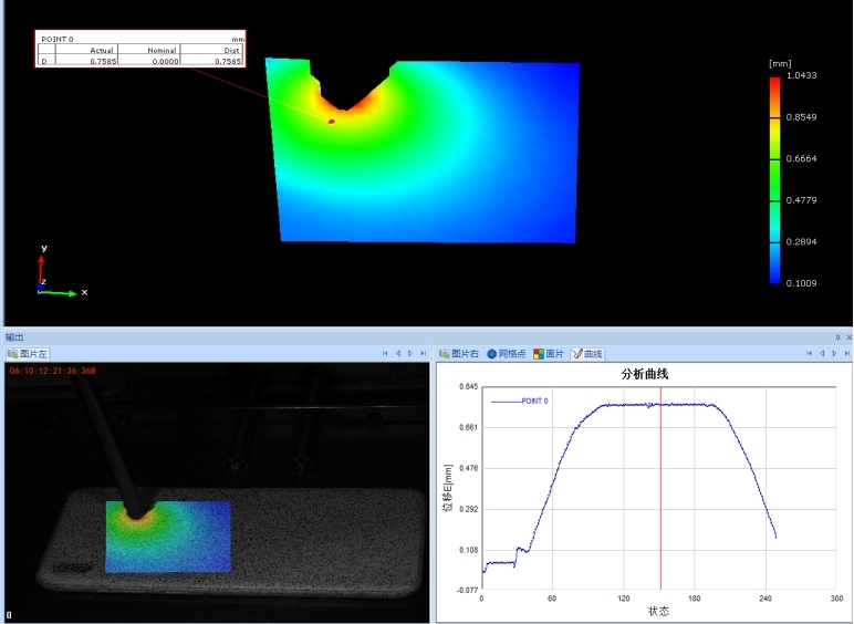 DIC三维全场应变测量系统用于圆柱压载手机屏幕变形测量.jpg DIC三维全场应变测量系统用于圆柱压载手机屏幕变形测量.jpg