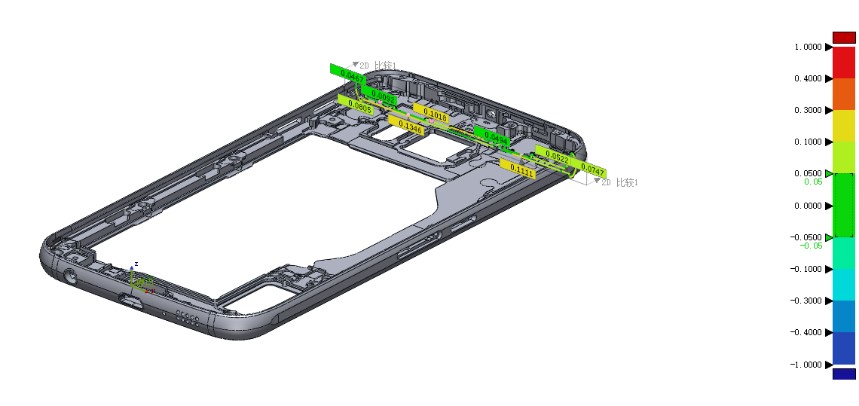 XTOM小幅面蓝光三维扫描仪用于手机中框注塑件形位公差分析.jpg XTOM小幅面蓝光三维扫描仪用于手机中框注塑件形位公差分析.jpg