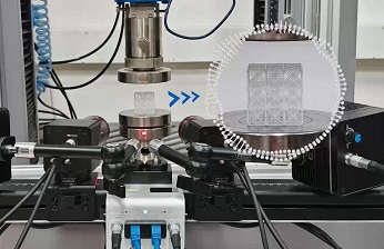 DIC技术用于3D打印树脂材料压缩三维全场变形测量